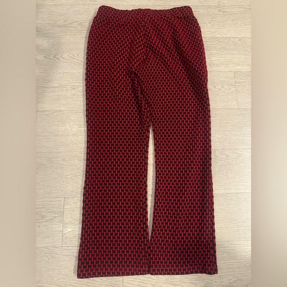 Lesley Evers Textured Geo Print Pants Size L - Picture 2 of 4